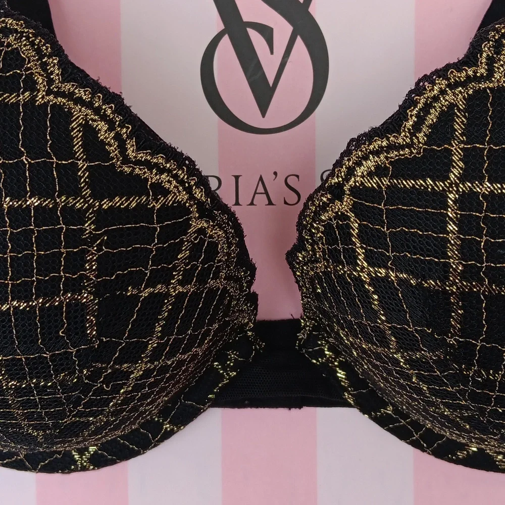 Victoria's Secret Sheer Black Bra Push-up Size36C - Picture 2 of 6